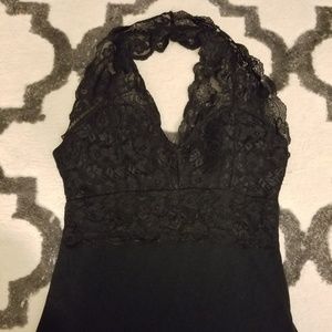 Black halter lace top size Small